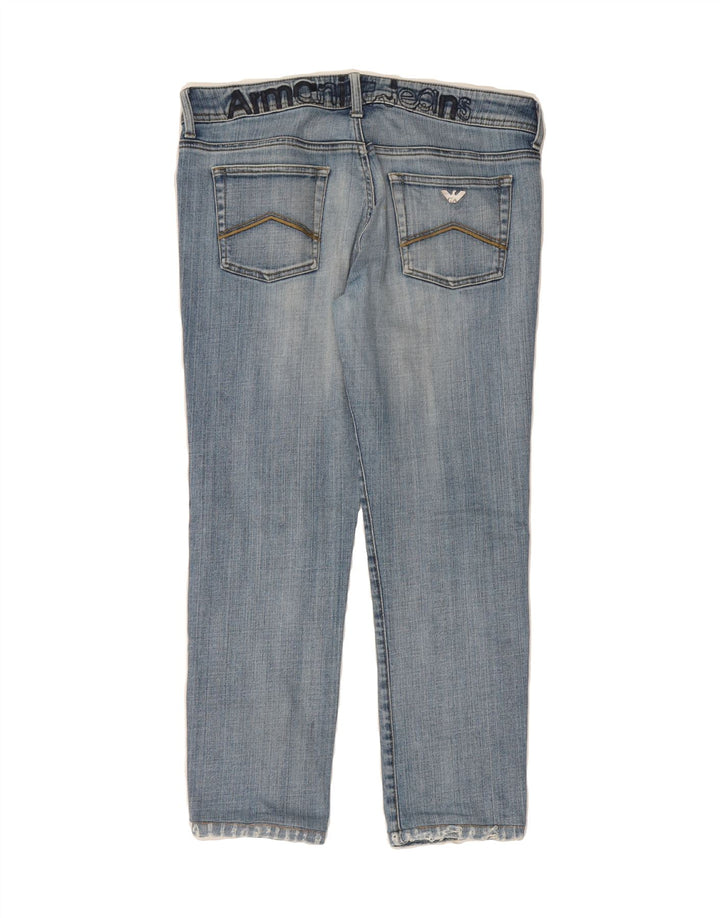 ARMANI Womens Graphic Cropped Jeans W29 L25 Blue Vintage Armani and Second-Hand Armani from Messina Hembry 