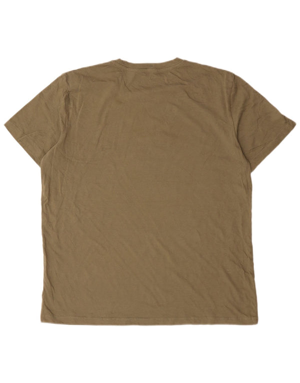 Jack & Jones Mens T-Shirt Top XL Khaki Cotton
