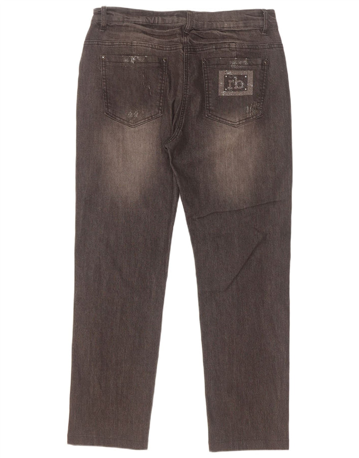 Roccobarocco Dame Straight Jeans W32 L28 Sort Bomuld