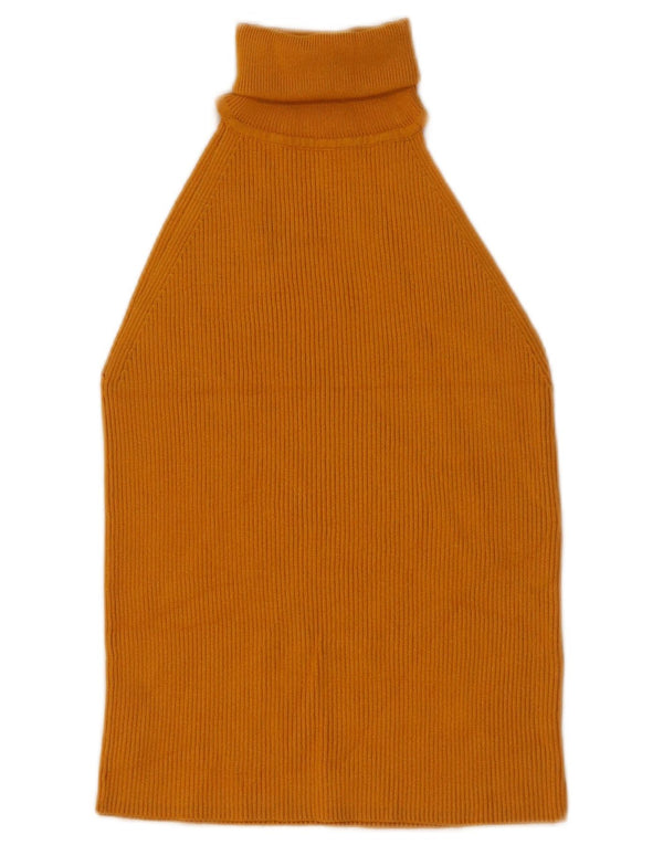 Zara Womens Crop Halter Top UK 8 Small Yellow