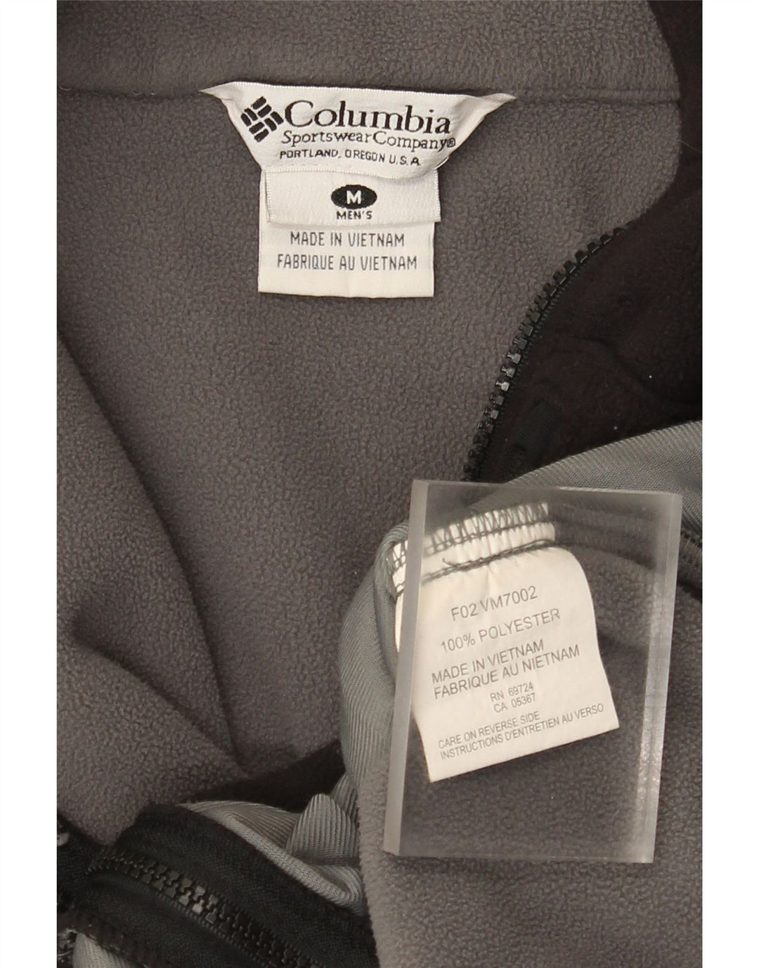 Columbia Mens Liner Fleece Jacket UK 38 Medium Black Colourblock Polyester