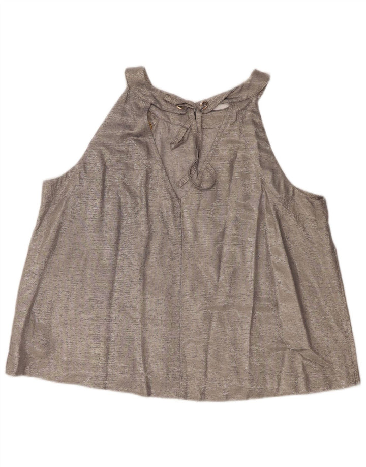 Damski krótki top Coast UK 16 Large Silver Wiskoza