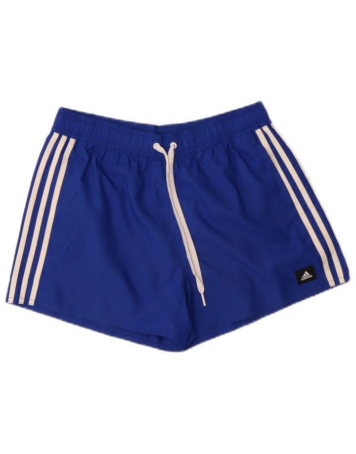 Adidas Womens Sport Shorts UK 12 Medium Navy Blue Polyester
