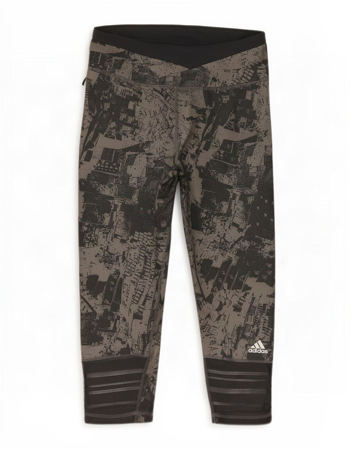 Adidas női Climacool absztrakt mintás leggings UK 12/14 közepes zöld