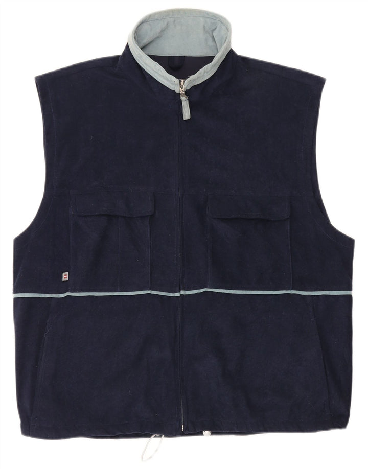 MC Kee's Mens Gilet UK 42 XL Navy Blue Polyester