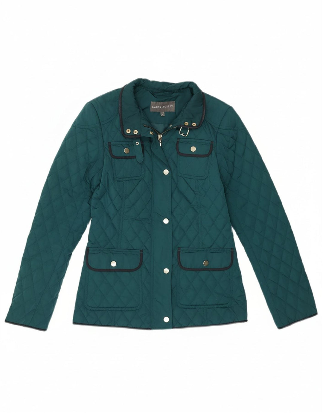 LAURA ASHLEY Womens Quilted Jacket UK 8 Small  Turquoise Polyester
