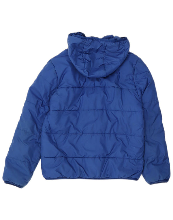 Giacca imbottita con cappuccio Adidas da ragazzo 10-11 anni in poliestere blu