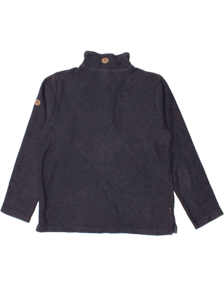 TRESPASS Mens Zip Neck Sweatshirt Jumper Medium Navy Blue Cotton Vintage Trespass and Second-Hand Trespass from Messina Hembry 
