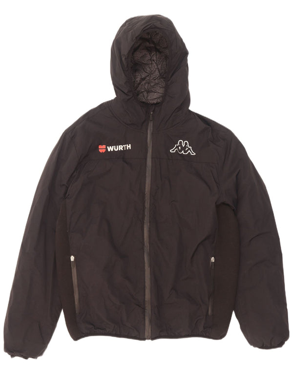 Kappa Mens Hooded Padded Jacket UK 44 2XL Black Polyamide