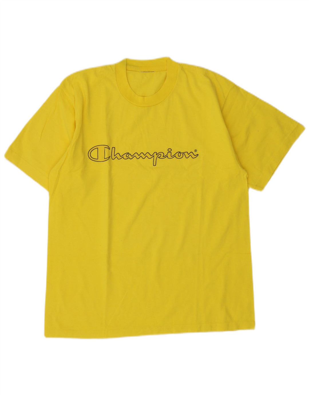 Champion Herre Grafisk T-Shirt Top Medium Gul