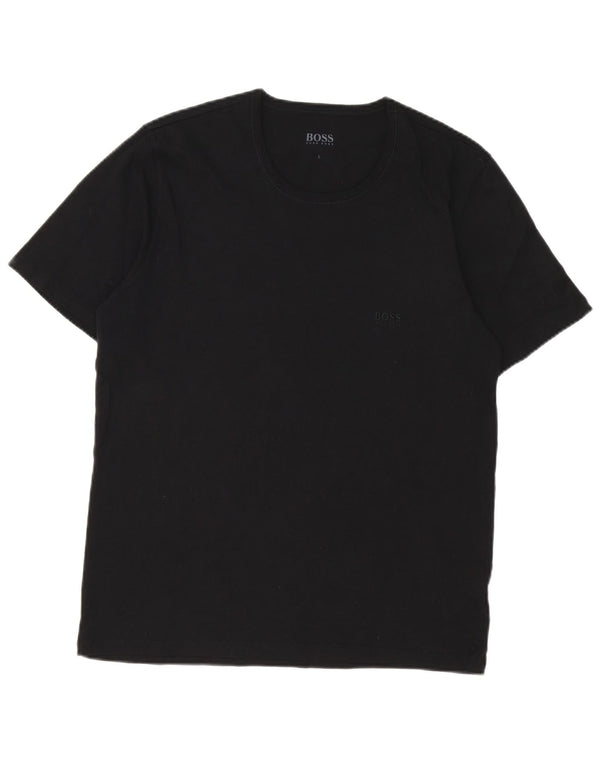 Hugo Boss Mens T-Shirt Top Large Black Cotton