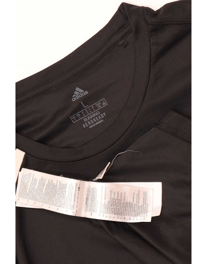 Adidas Mens Aeroready T-Shirt Top Large Black Polyester