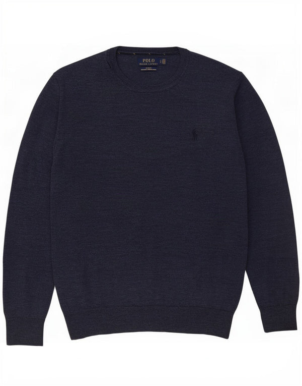 Polo Ralph Lauren Mens Slim Fit Crew Neck Jumper Sweater Small Navy Blue