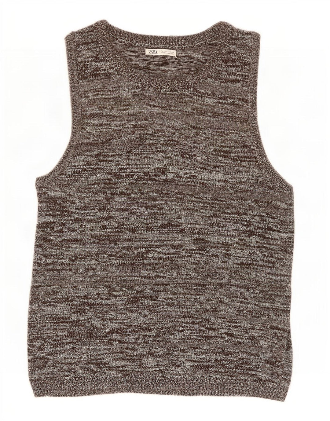 Zara Herren-Tanktop, groß, grau geflecktes Acryl