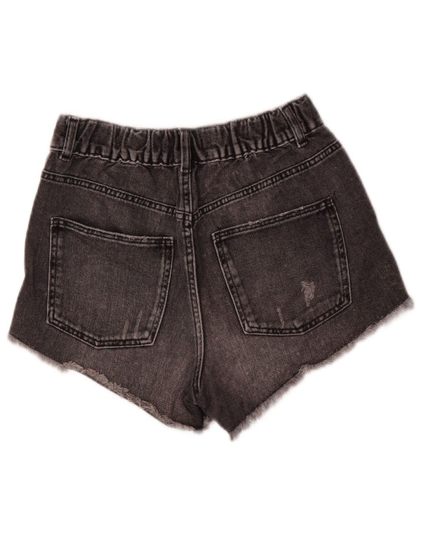 Pantaloncini di jeans invecchiati Zara per ragazze 11-12 anni W26 Grigi