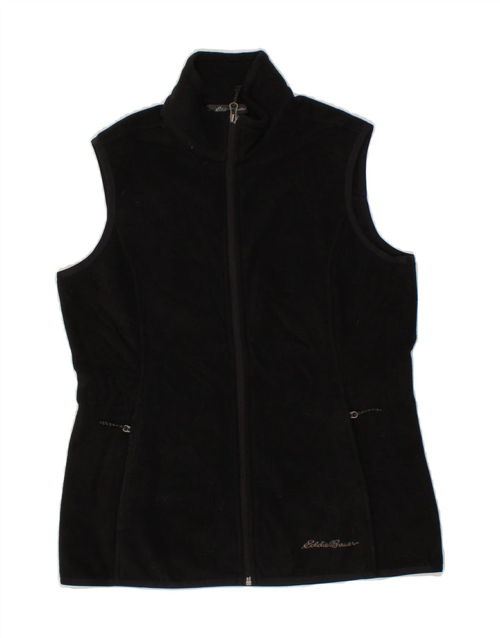 EDDIE BAUER Womens Fleece Gilet UK 10 Small Black Polyester Vintage Eddie Bauer and Second-Hand Eddie Bauer from Messina Hembry 