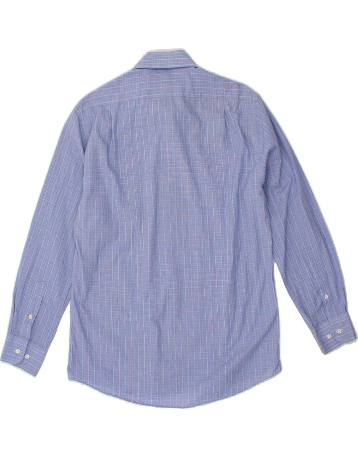 DOCKERS Mens Fitted Shirt Size 15 15 1/2 Medium Blue Check Cotton Vintage Dockers and Second-Hand Dockers from Messina Hembry 