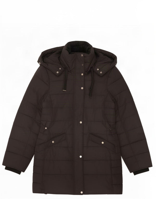 Zara Mujer Trafaluc Chaqueta Acolchada Extragrande Con Capucha UK 10 Small Black