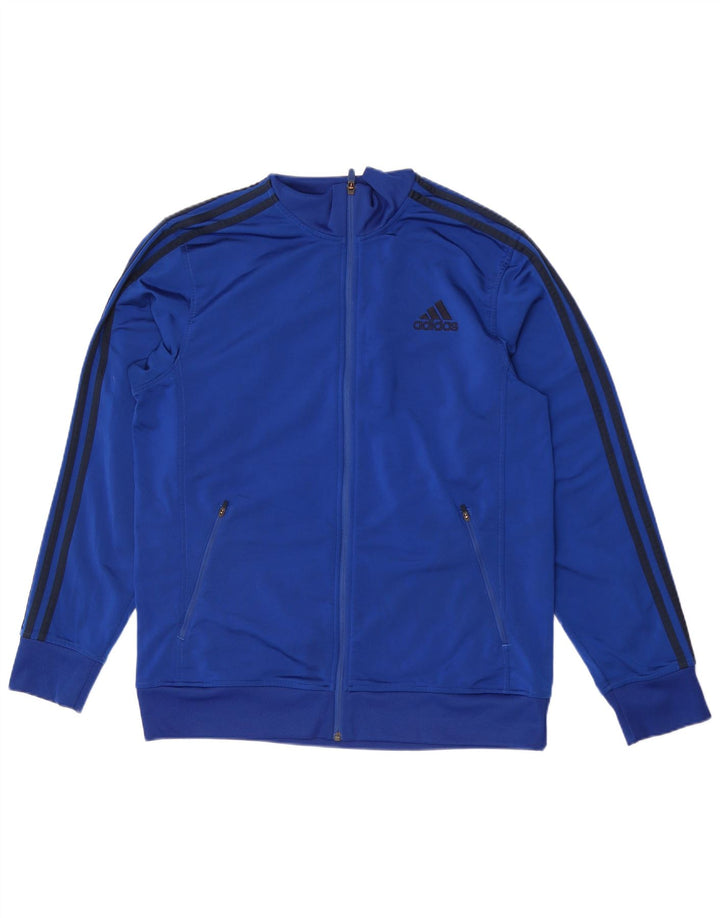 Adidas Mens Tracksuit Top Jacket Large Blue Polyester