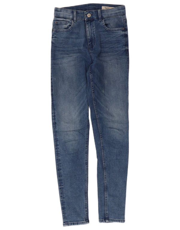 Marks & Spencer Womens The Ivy Skinny Jeans UK 8 Small W24 L28 Blue Cotton