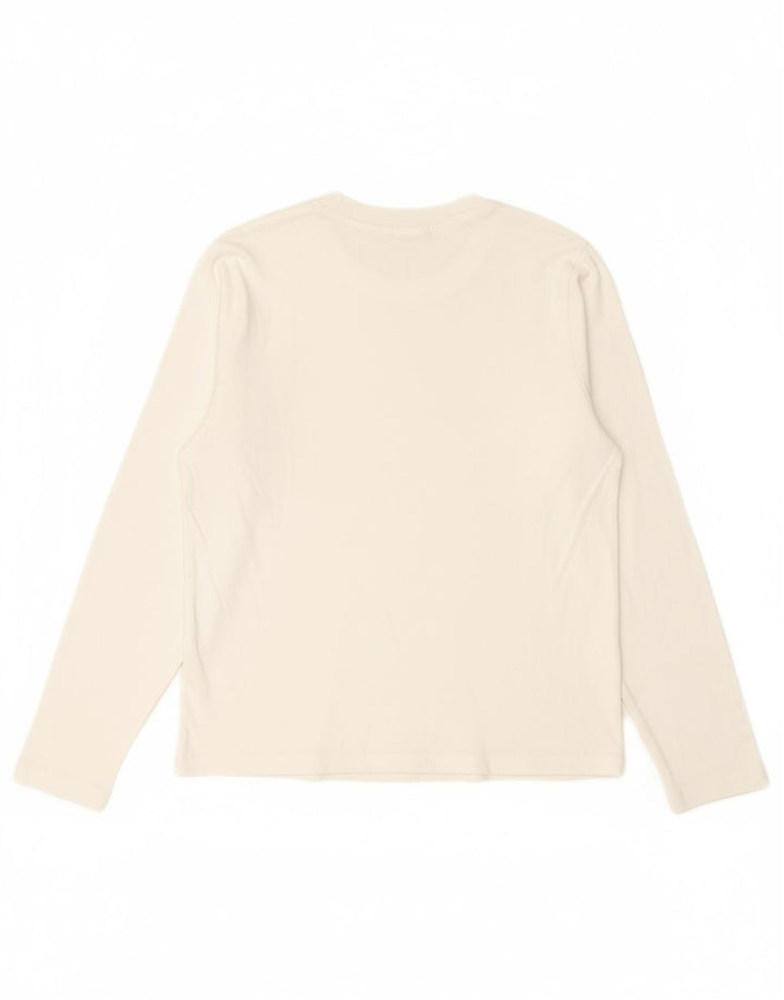 LEVI'S Top feminino manga comprida UK 18 XL algodão branco