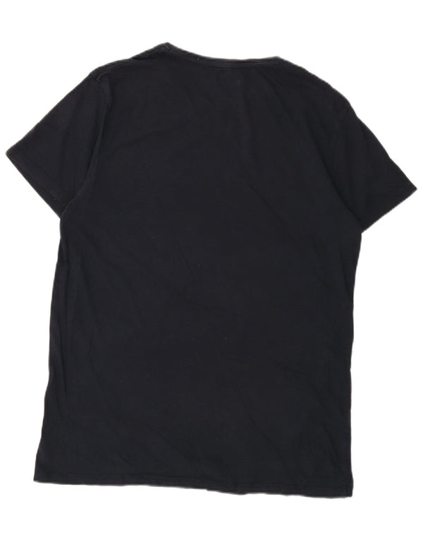 Timberland Mens Graphic T-Shirt Top Medium Navy Blue Cotton