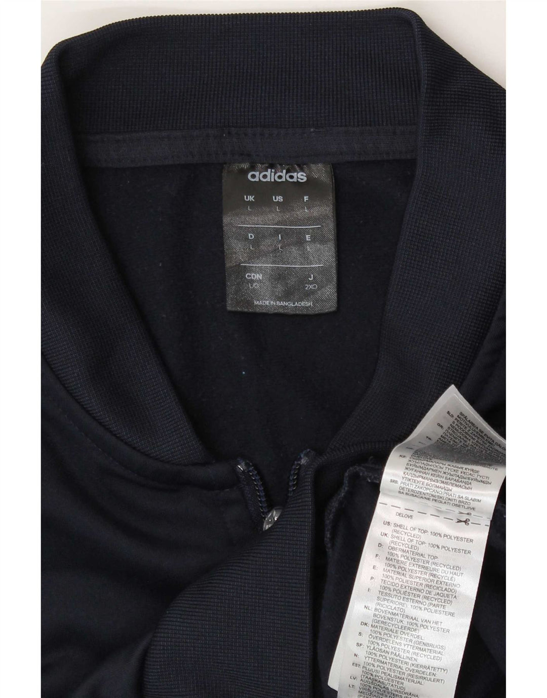 Giacca da ginnastica da uomo Adidas grande in poliestere blu navy