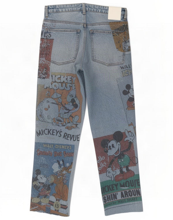 Desigual Jeans dritti Disney da donna EU 38 Medium W28 L26 Blue Patchwork