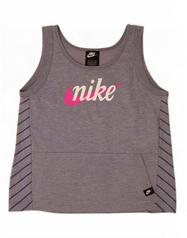 Nike Camiseta sin mangas estampada para niñas 13-14 años XL Algodón moteado azul