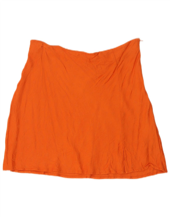 Zara Womens Mini Skirt Large W30 Orange Viscose