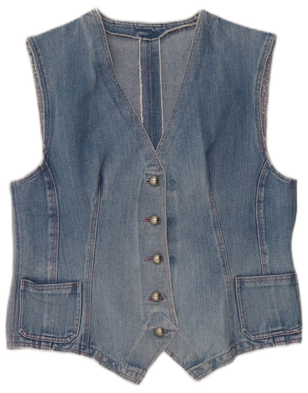 Vintage Damen Jeansweste UK 14 Mittelblau