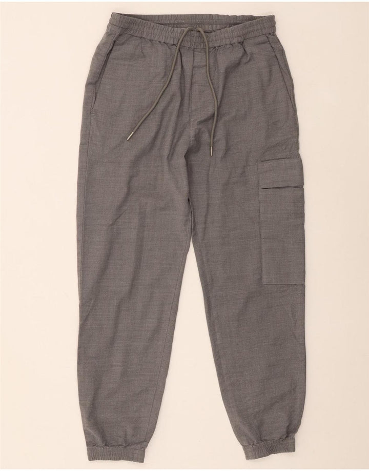 Cos Mens Joggers Cargo Trousers Small W29 L27 Grey Wool