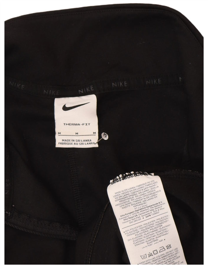 Nike Womens Therma-Fit Zip Neck Pullover Tracksuit Top UK 14 Medium Black