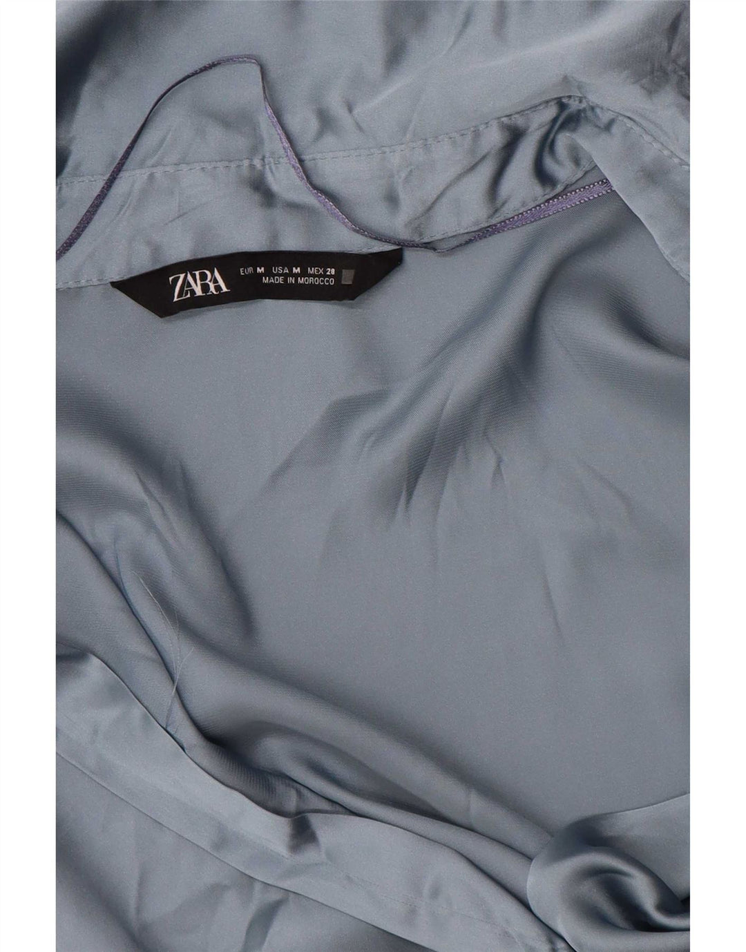 Zara Γυναικείο πουκάμισο Μπλούζα UK 14 Medium Blue Polyester