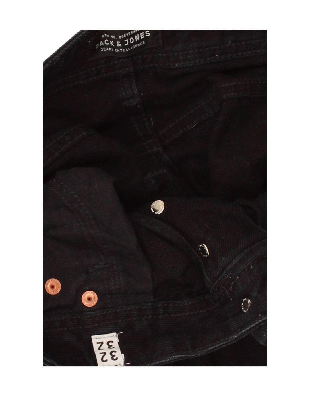JACK & JONES Mens Tim Slim Fit Denim Shorts W32 Medium  Black Vintage Jack & Jones and Second-Hand Jack & Jones from Messina Hembry 