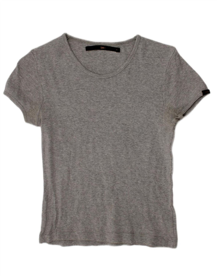 LEE Womens T-Shirt Top UK 8 Small Grey