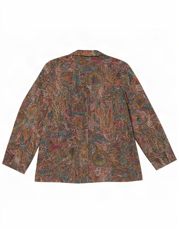 Giacca blazer vintage da donna con motivo astratto UK 14 grande multicolore