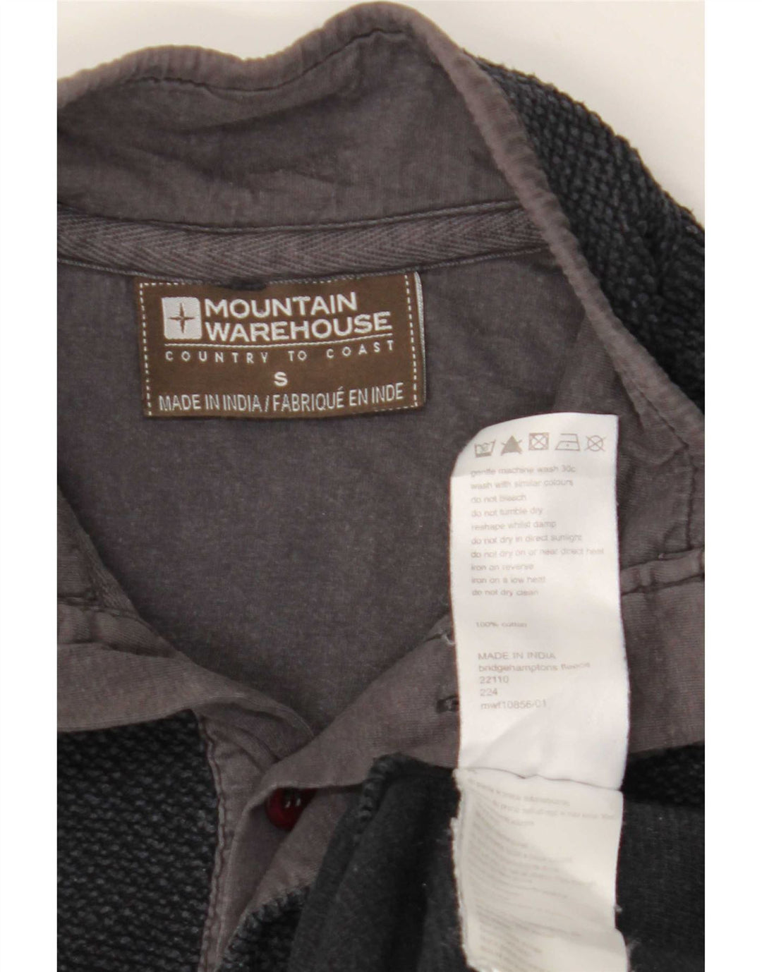 Mountain Warehouse Mens Button Neck Sweatshirt Jumper Small Navy Blue