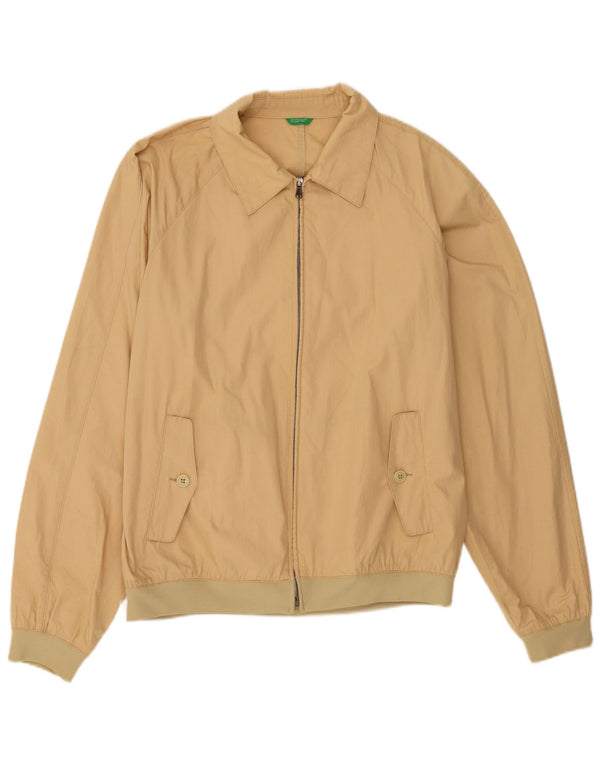 Benetton Veste Bomber Homme UK 42 XL Coton Beige