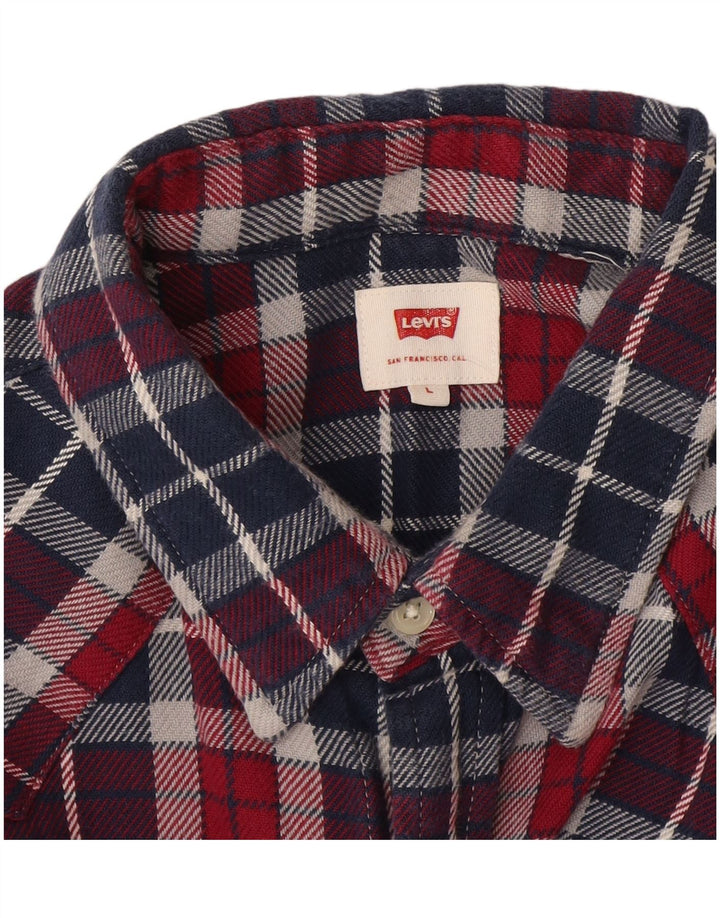 Levi's Herren-Flanellhemd, groß, bordeauxrot kariert