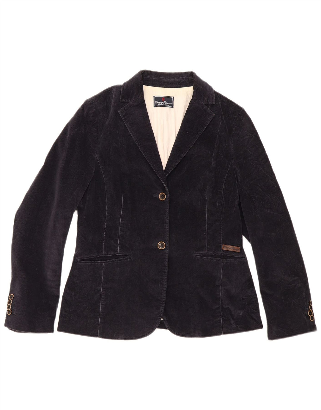 CONTE OF FLORENCE Womens 2 Button Blazer Jacket IT 46 Large Navy Blue