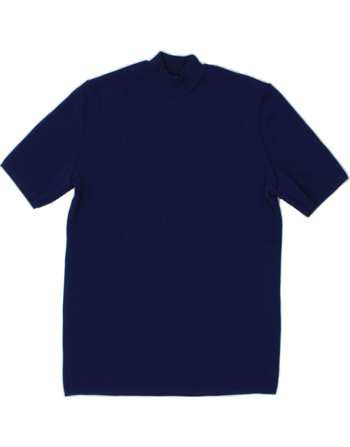 VINTAGE Womens T-Shirt Top IT 46 Large Navy Blue Vintage Vintage and Second-Hand Vintage from Messina Hembry 