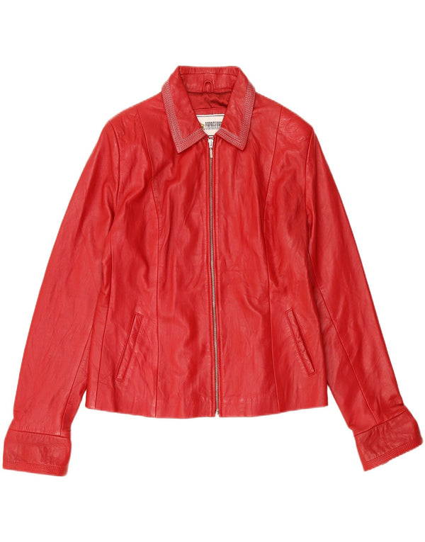 Vintage Damen Lederjacke UK 24 4XL Rot