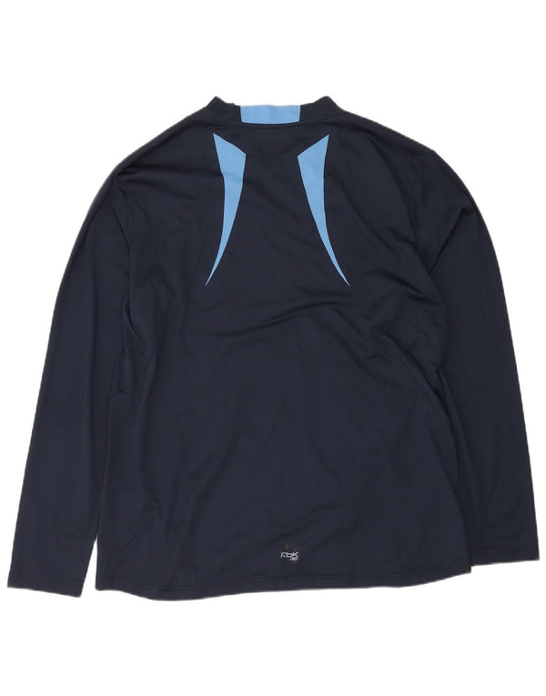 Reebok Mens Top Long Sleeve XL Navy Blue Colourblock Polyester