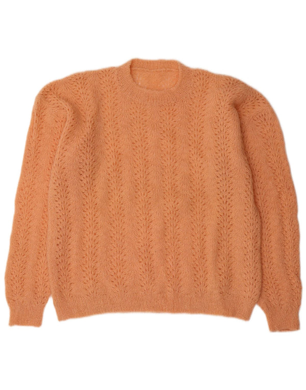 Vintage Womens Crew Neck Jumper Sweater UK 14 Large Pink