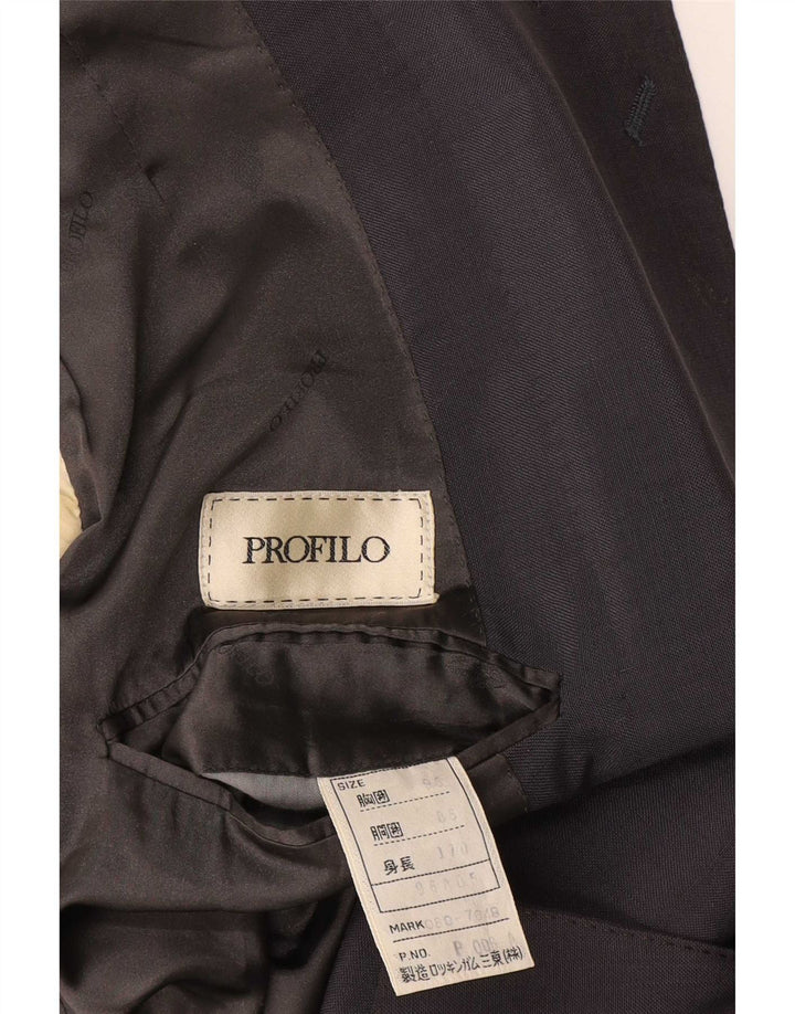 Jaqueta blazer masculina Profilo manga 3/4 com peito duplo Reino Unido 38 cinza médio