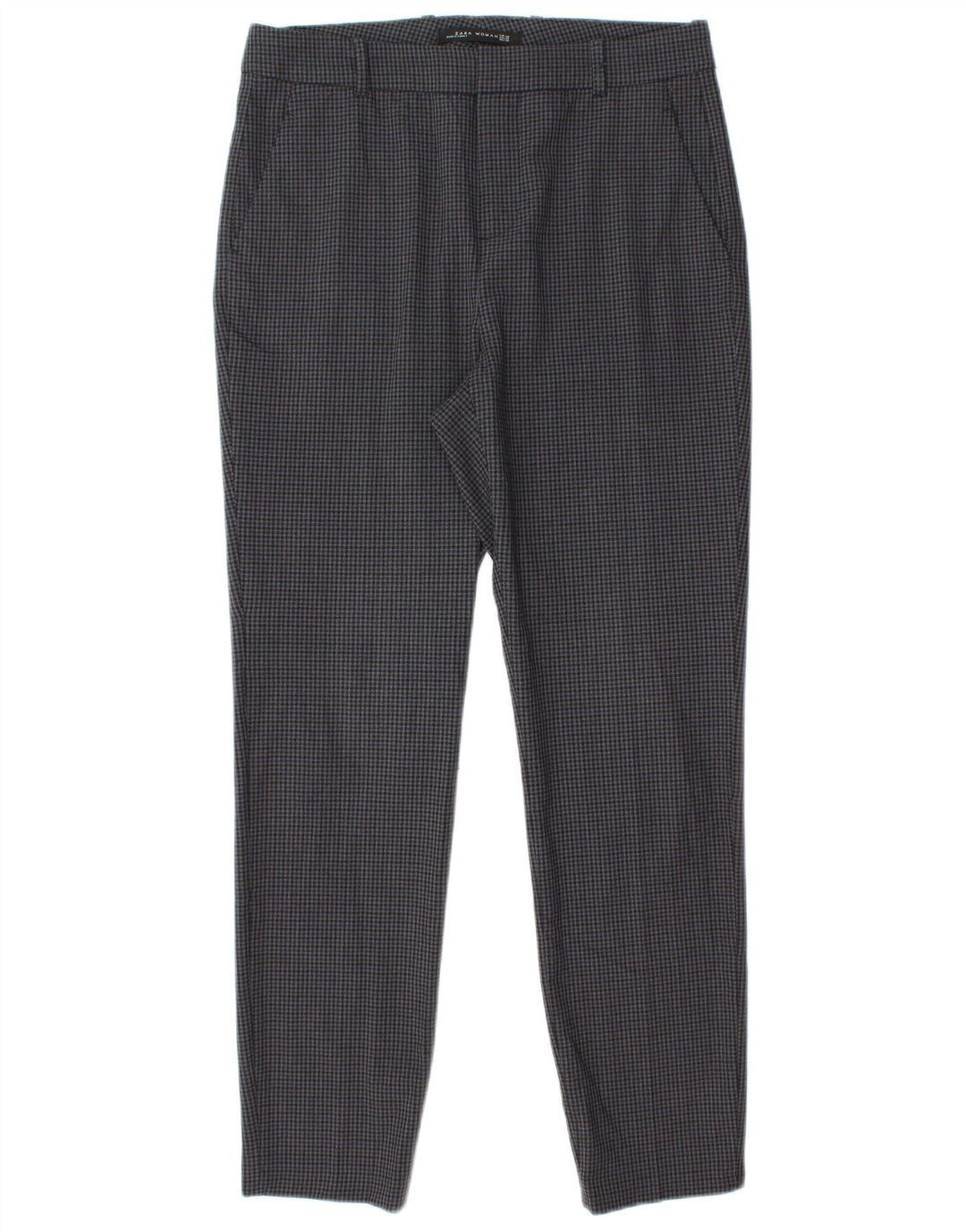 Zara Pantalon de costume slim pour femme EU 40 Medium W30 L28 Gris pied-de-poule