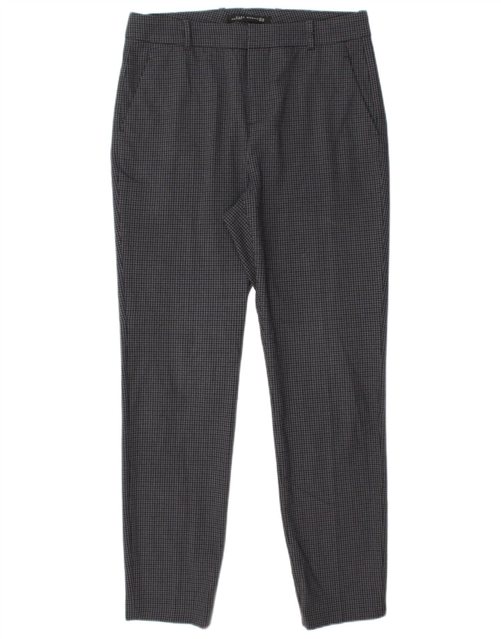 Zara Pantalon de costume slim pour femme EU 40 Medium W30 L28 Gris pied-de-poule