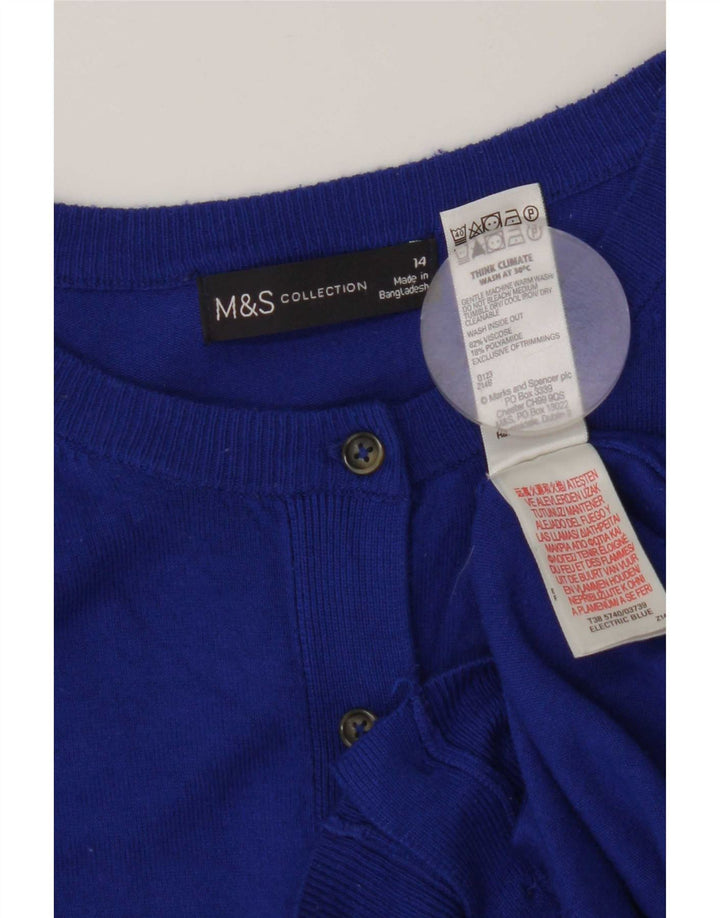 Marks & Spencer dame cardigan sweater UK 14 Medium Blue Viscose