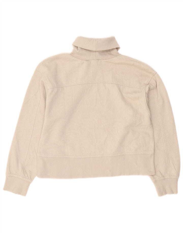 Zara Damen Crop Sweatshirt Pullover UK 10 Small Weiß